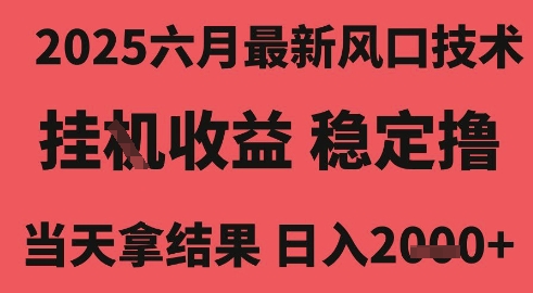 2025六月最新风口技术，无人挂G撸礼物，长期稳定 一个小时收益2k+，小白当天拿结果【揭秘】-网创资源网