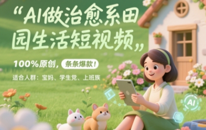AI做治愈系田园生活短视频，100%原创，条条爆款，无脑矩阵， 适合小白-网创资源网
