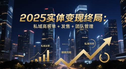 2025实体变现终局：私域高客单+发售+团队管理 - 网创资源网-网创资源网