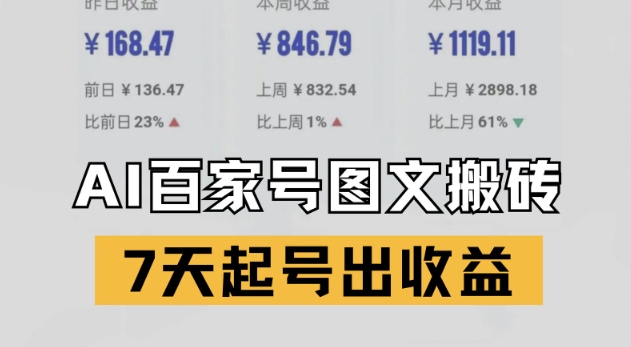 百家号搬砖新玩法，AI一键仿写爆文，7天起号出收益 - 网创资源网-网创资源网