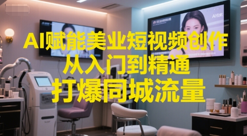 AI赋能美业短视频创作,从入门到精通,打爆同城流量,超级AI工具短视频实操落地 - 网创资源网-网创资源网