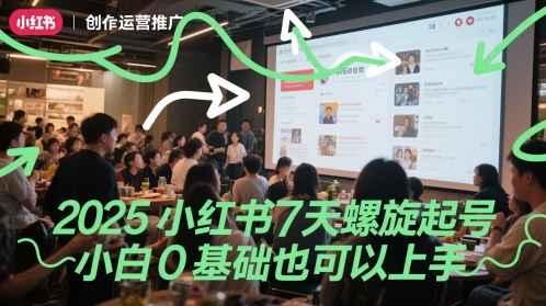 2025小红书7天螺旋起号，小白0基础也可以上手 - 网创资源网-网创资源网