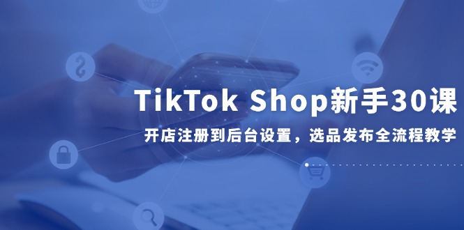 （14960期）TikTok Shop新手30课，开店注册到后台设置，选品发布全流程教学-网创资源网
