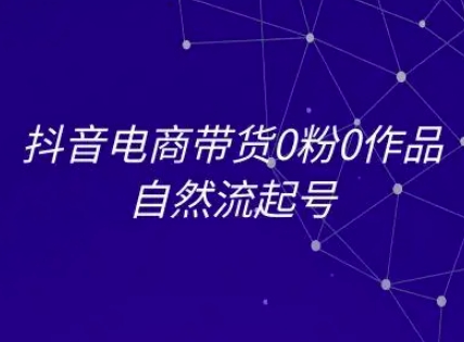 抖音电商带货0粉0作品自然流起号，抖音电商教程 - 网创资源网-网创资源网