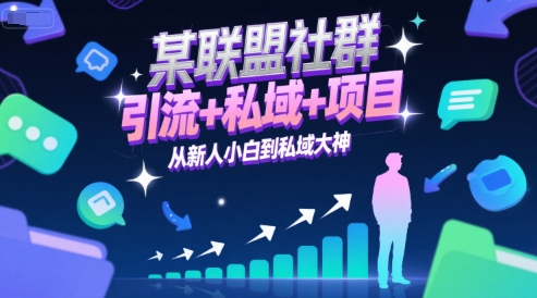 某联盟社群，引流+私域+项目，从新人小白到私域大神-网创资源网