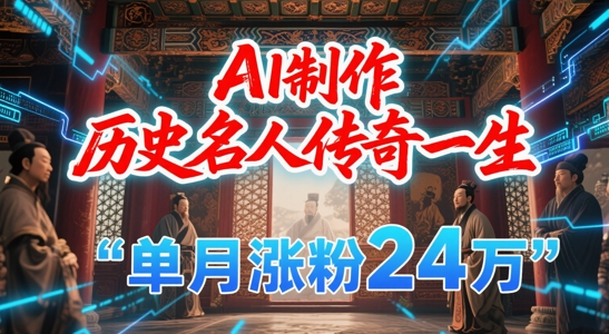 暴力起号！用AI制作历史名人传奇一生，单月涨粉24W，涨粉+变现赛道黑马来了 - 网创资源网-网创资源网