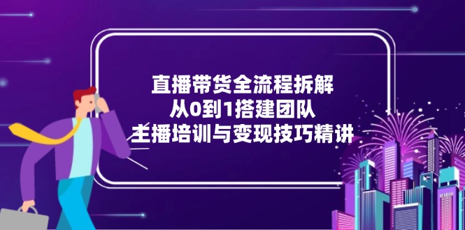 (15004期)直播带货全流程拆解:从0到1搭建团队,主播培训与变现技巧精讲-网创资源网