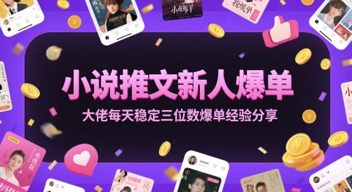 小说推文新人爆单大佬每天稳定三位数爆单经验分享-网创资源网
