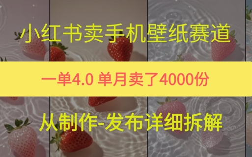 小红薯手机壁纸变现,4块钱一张的图,单月卖了5000份 - 网创资源网-网创资源网