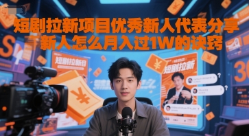 短剧拉新项目优秀新人代表分享新人怎么月入过1W的诀窍-网创资源网