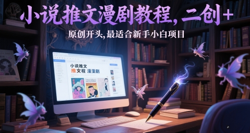 小说推文漫剧教程，二创+原创开头，最适合新手小白项目 - 网创资源网-网创资源网