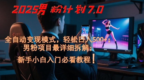 2025男粉计划7.0，全自动变现模式，轻松日入5张+，新手小白必看课程 - 网创资源网-网创资源网