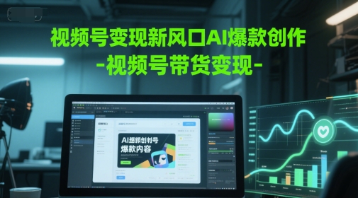 视频号变现新风口AI爆款创作-视频号带货变现 - 网创资源网-网创资源网