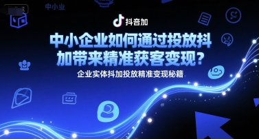 中小企业如何通过投放抖加带来精准获客变现？企业实体抖加投放精准变现秘籍 - 网创资源网-网创资源网
