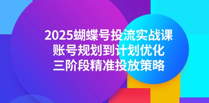 （14987期）2025蝴蝶号投流实战课，账号规划到计划优化，三阶段精准投放策略 - 网创资源网-网创资源网