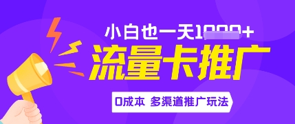 流量卡最新玩法，新手小白也能日入多张，0投资，多渠道推广玩法 - 网创资源网-网创资源网