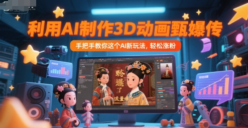 利用AI制作3D动画甄嬛传，流量爆了，手把手教你这个AI新玩法，轻松涨粉-网创资源网