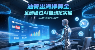 油管出海挣美金,全部通过AI自动化实操,从0到1实现月入过W - 网创资源网-网创资源网