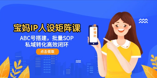 （14821期）宝妈IP人设矩阵课：ABC号搭建，批量SOP，私域转化高效闭环 - 网创资源网-网创资源网