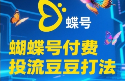 2025蝴蝶号付费投流豆豆打法，助新手快速掌握付费流量撬动自然流的核心玩法 - 网创资源网-网创资源网