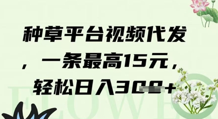种草平台视频代发，一条最高15元，轻松日入3张 - 网创资源网-网创资源网