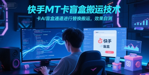 快手MT卡盲盒搬运技术，卡AI盲盒通道进行替换搬运，效果自测 - 网创资源网-网创资源网