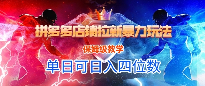 悟空直搜拼多多店铺拉新暴力玩法，保姆级教学，单日可入四位数 - 网创资源网-网创资源网