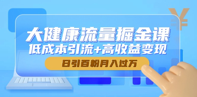 （14811期）大健康流量掘金课，低成本引流+高收益变现，日引百粉月入过万 - 网创资源网-网创资源网