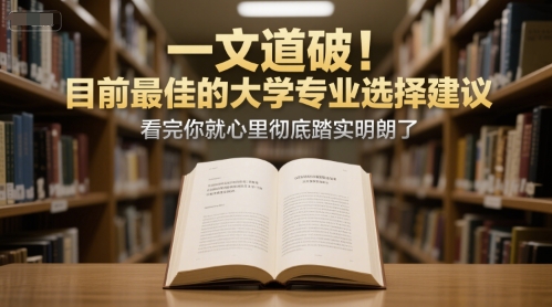 付费文章：一文道破！目前最佳的大学专业选择建议，看完你就心里彻底踏实明朗了 - 网创资源网-网创资源网