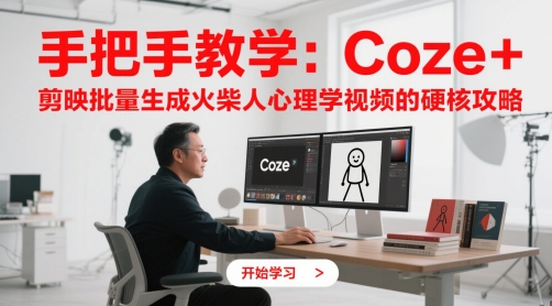 手把手教学：Coze + 剪映批量生成火柴人心理学视频的硬核攻略 - 网创资源网-网创资源网