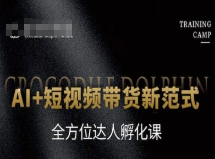 AI+短视频带货新范式，全方位达人孵化课 - 网创资源网-网创资源网