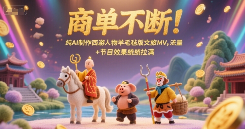 商单不断！纯AI制作西游人物羊毛毡版文旅MV，流量+节目效果统统拉满-网创资源网