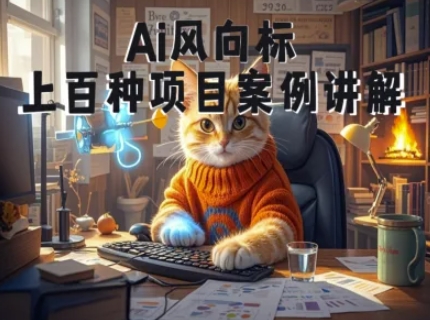 Ai风向标-附100种项目案例玩法-0基础小白到大神ai视频商业应用教学 - 网创资源网-网创资源网