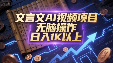 文言文AI视频项目,无脑操作,日入1K以上 - 网创资源网-网创资源网