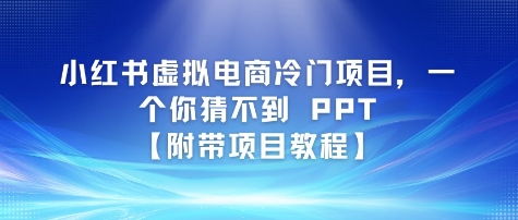 小红书虚拟电商冷门项目,一个你猜不到 PPT【附带项目教程】 - 网创资源网-网创资源网