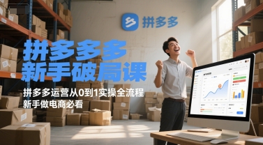 拼多多新手破局课，拼多多运营从0到1实操全流程，新手做电商必看-网创资源网