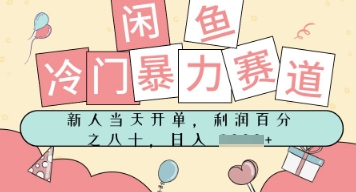 闲鱼冷门暴力赛道，新人当天开单，门槛低，日入多张 - 网创资源网-网创资源网